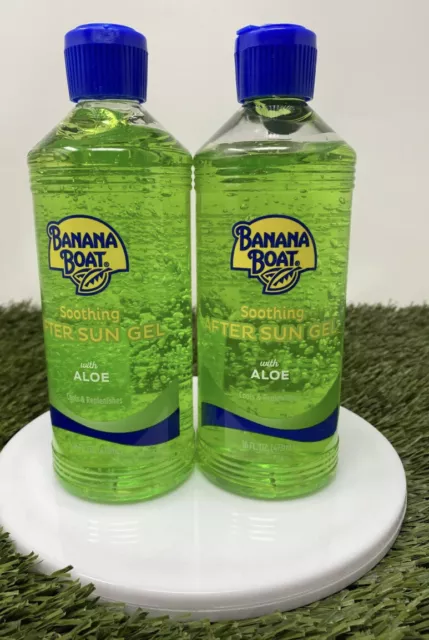 Gel Calmante de Aloe Vera para Banana Boat, PAQUETE DE 2, 16 oz cada uno (32 oz en total), Totalmente Nuevo