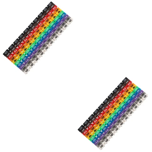 200 pcs Network Cable Label Wire Numbers Wire Labels Plastic Coded Cable