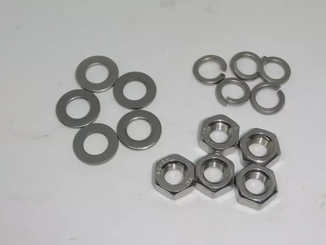 5 Vespa 8mm Wheel Nuts and Washer Set - Stainless Steel PX125 PX 200 T5 LML DISC