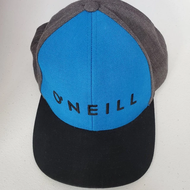 Oneill Men Hat OS Snapback Adjustable Strap Blue Gray Embroidered Spellout