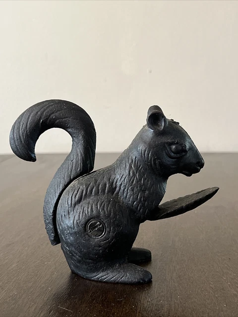 Antique Figural 4 3/4" Tall Cast Iron Squirrel Nutcracker