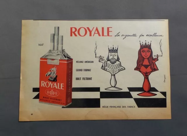 Pub Publicite Ancienne Advert Clipping 140517 / Cigarette Royale Bout Filtrant