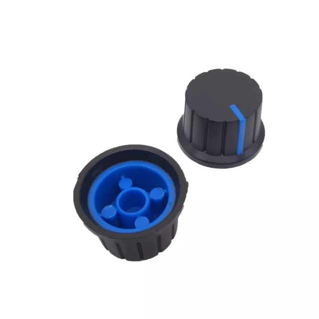 US Stock 10pcs Hi-Fi CD Volume Tone Control Potentiometer Knob 6mm Black Blue 3