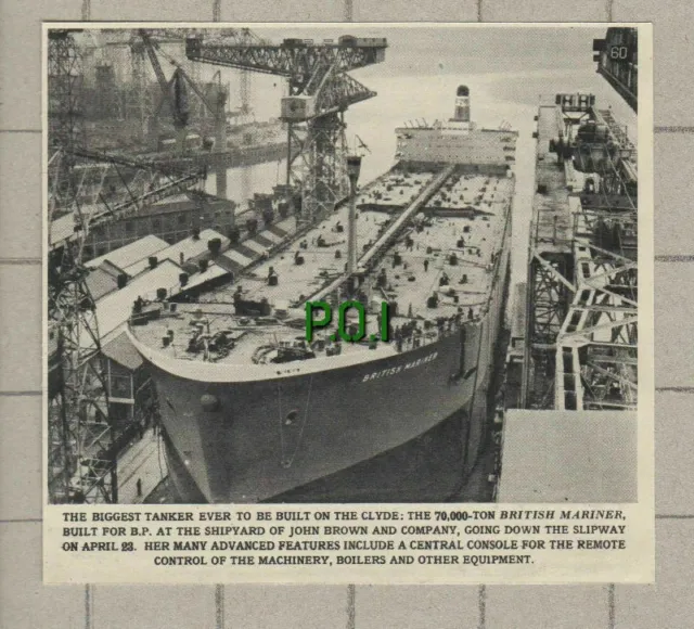 (3998) The BRITISH MARINER BP Tanker John Brown Shipyard  -  1963 Clip
