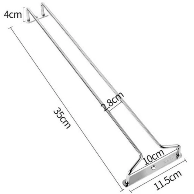 Silver Stainless Steel Wine Rack Glass Holder Hanging Bar Goblet Hanger ShelfAL