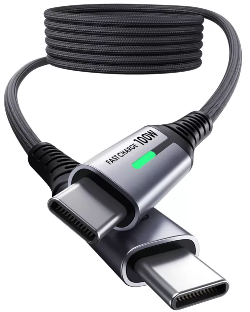 INIU Câble USB C, 2m 100W PD 5A Cable USB C Charge Rapide QC 4.0 Chargeur Type C