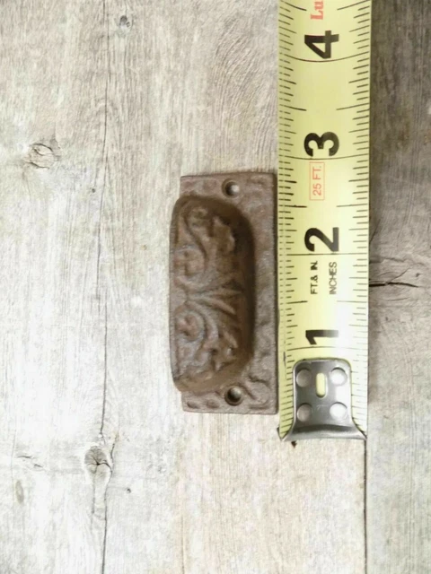 5 Cast Iron Brown 3" Total Length Pulls Drawer Cabinet Bin Handles Rustic Barn 6
