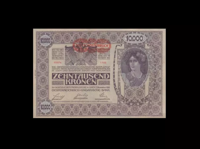 2.11.1918 Austria 10000 Kronen Banknote **Rare** (( Gem Unc ))