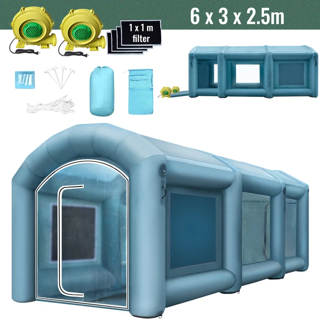 VEVOR Spray Booth Paint Tent 20x10x8ft Inflatable Portable with PVC Workstation