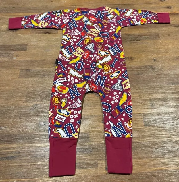 Baby Bonds size 0 AFL BRISBANE LIONS football Zip Wondersuit  Boys Girls NEW 682 2