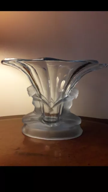 Art Deco 1930 Walther & sohne Windsor Blue Glass Opaque Vase ,Daum,lalique Loetz