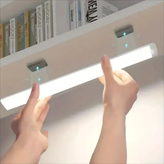 LED PIR Motion Sensor Light Strip Wireless USB Rechargeable Cabinet Closet Lamp