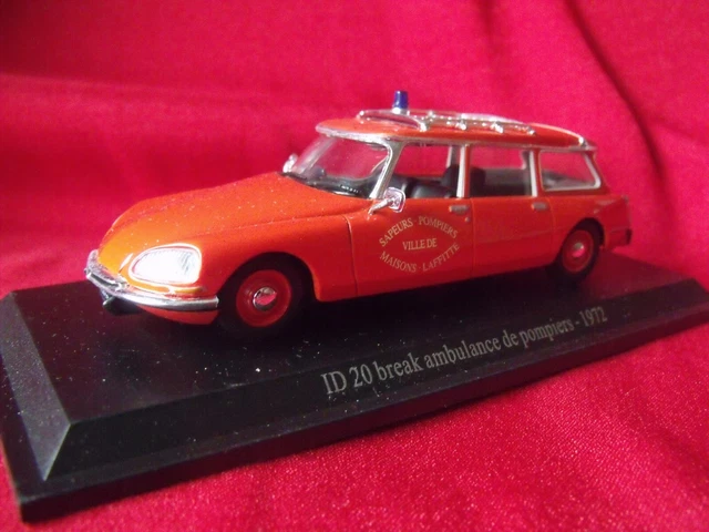 1/43  U. H. pour Atlas - CITROEN ID 20 Break  Ambulance de pompiers - 1972