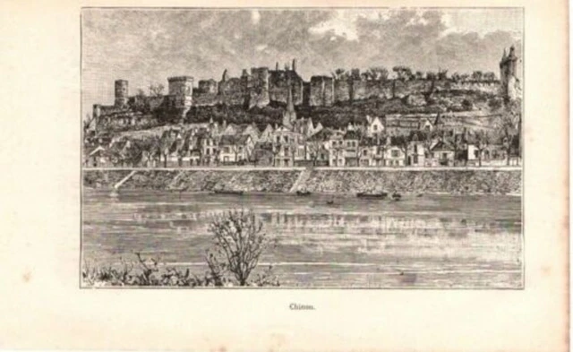 GRAVURE SUR BOIS 19ème CHINON