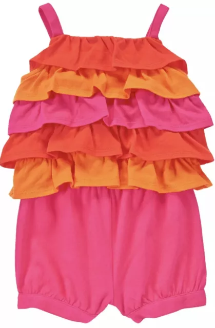 NWT 5T Gymboree “RESORT COLLECTION Ruffled Cotton Hot Pink ROMPER Swimsuit Cover 3