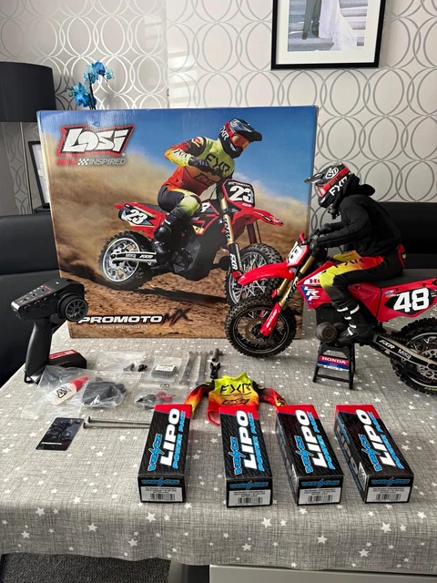 LOSI PROMOTO MX 1/4 Electric Brushless 2WD RTR RC Motorcycle Honda Red ...