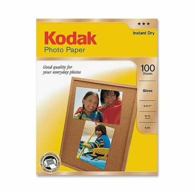 KODAK Gloss Instant Dry Photo Paper 100 Sheets - 8.5x11 NEW/SEALED