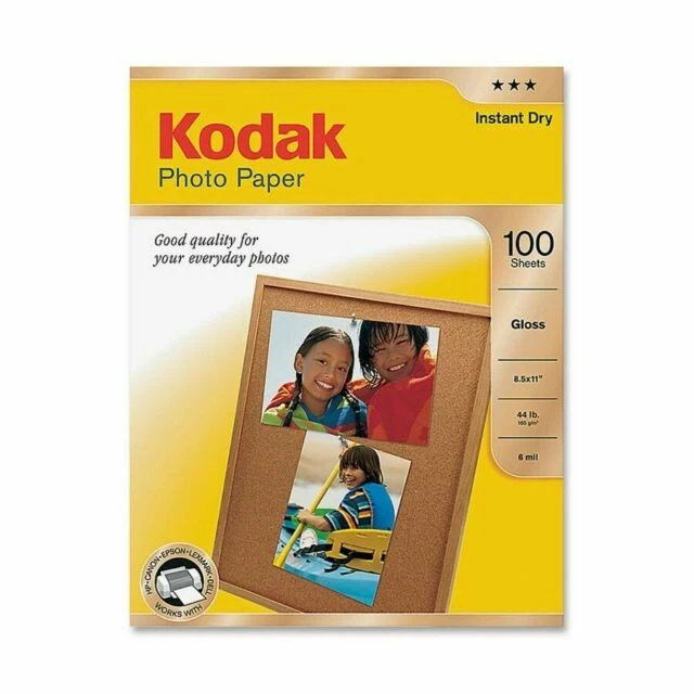 Kodak Basic Glossy Photo Paper 8.5 x 11 -100 Sheets - Universal