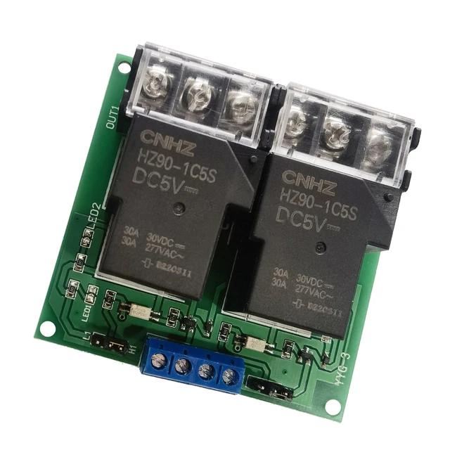 2-CHANNEL 5V 30A Relay Board Module Optocoupler Isolation High/Low Q4J0 ...