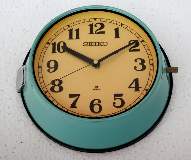 Horloge Murale Ancienne Seiko Quartz – Thème Naval – Style Rétro Reconditionné