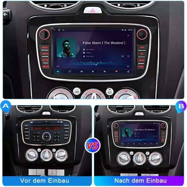 7" Autoradio GPS Für Ford Mondeo Focus S-MAX Galaxy Navi BT DAB+ 1+32G RDS USB 3