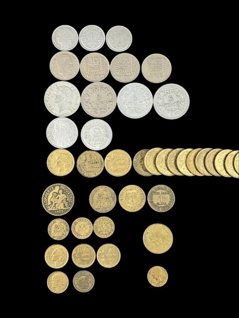 x41 Mixed Lot French Franc Coins 1922 - 60's Centimes Commerce etc LS
