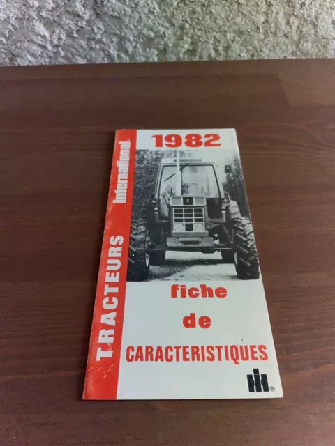 brochure prospekt PROSPECTUS FICHE CARACTERISTIQUE TRACTEUR IH 1982-mc cormick