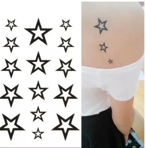 Idée cadeau beauté fashion tendance: Tatouages temporaires noirs étoiles design 2