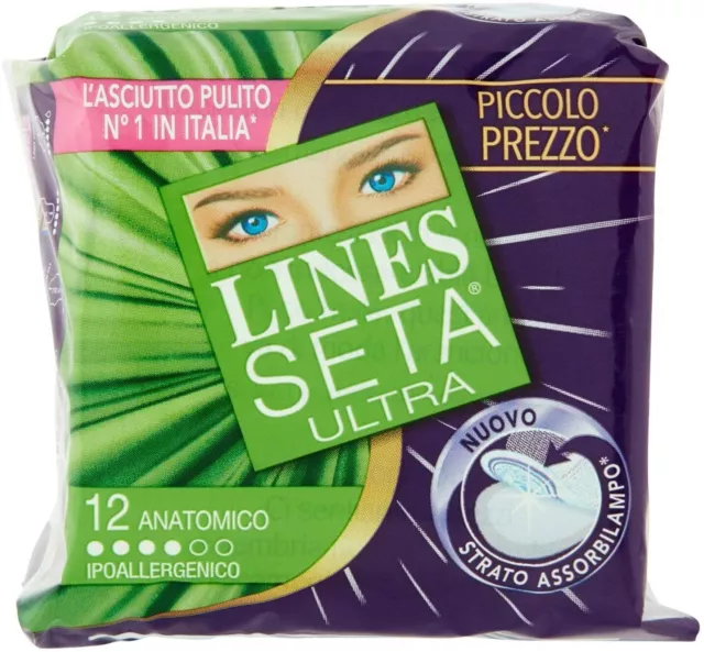 Lines Assorbenti Seta Ultra Lungo Anatomico 12 Pz - 100ml