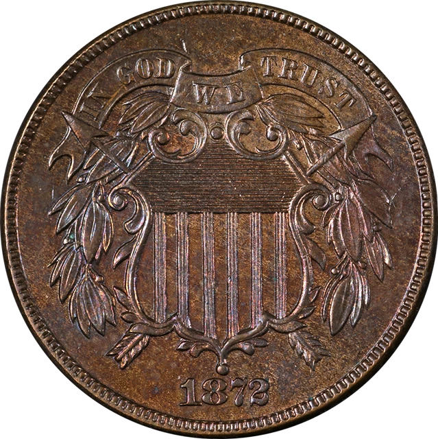 1872 Two (2) Cent Piece Proof Nice PR Great Eye Appeal Strong Strike