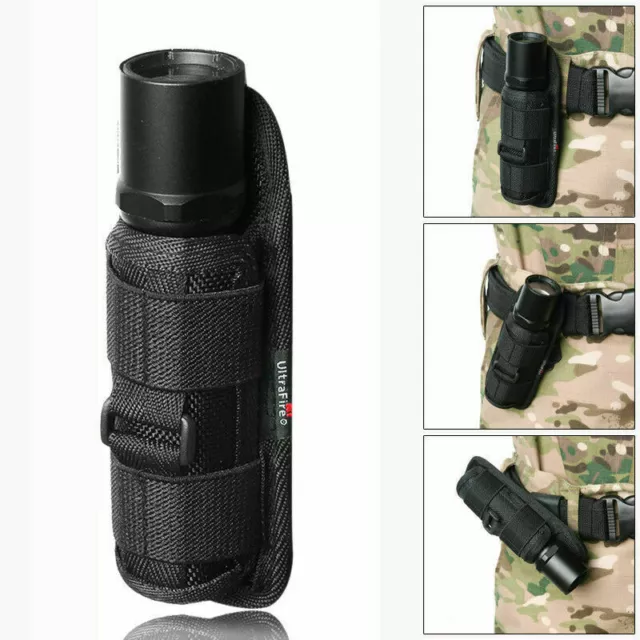 UltraFire Flashlight Pouch Holster Belt Carry Case Holder Torch Clip 360° Rotate