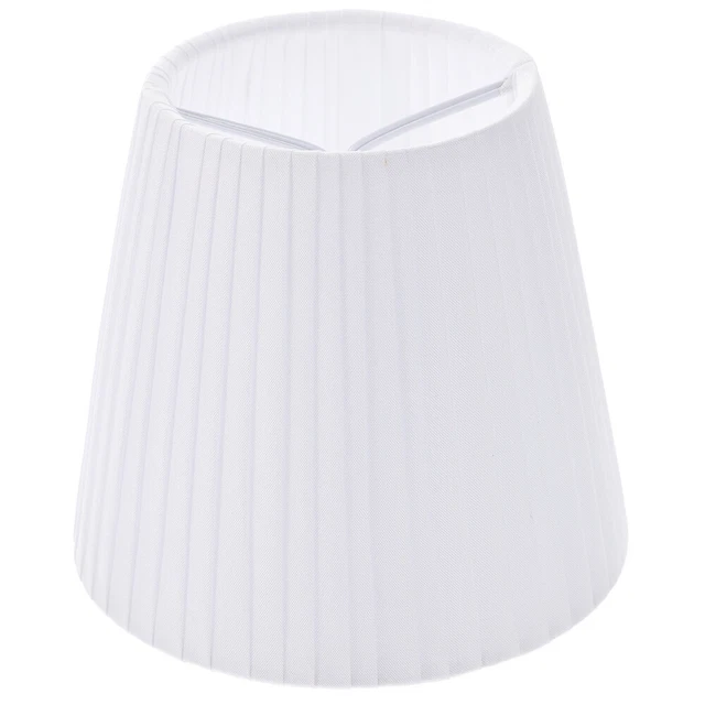 Abat-jour Plissé Blanc 24x24x19 Cm - Pour Lampe De Table, Bureau Ou Applique - Douille E27 - 5