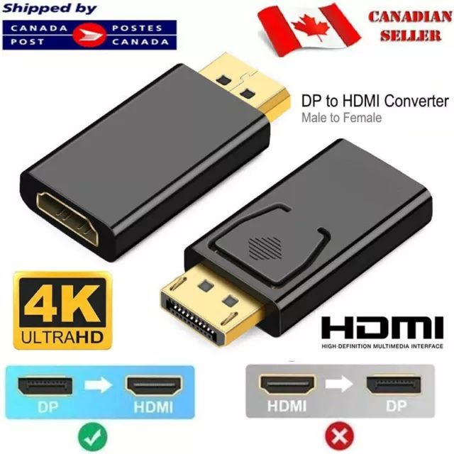 DisplayPort DP Male To HDMI Female Adapter Connector Converter For 1080 HDTV PC