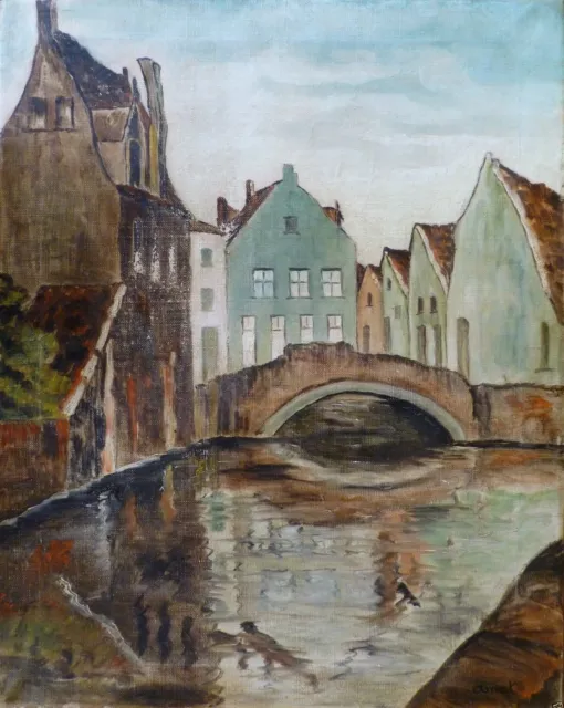 Jean AMAT (1890-1955) HsT 50x40cm Fauvisme Belgische Ecole Belge Bruges Brugge