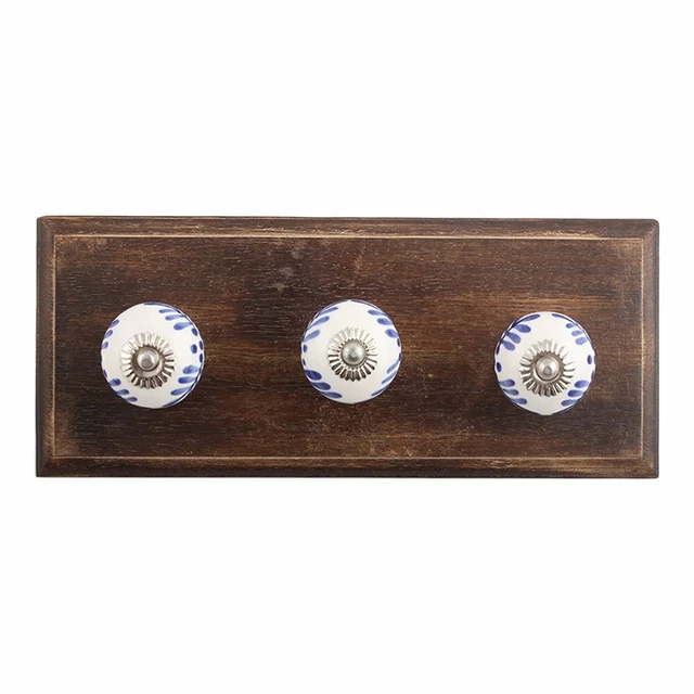 Antique Look Wood Key Hooks Wall Hangers Holders Hanging Coat Towel Clothes