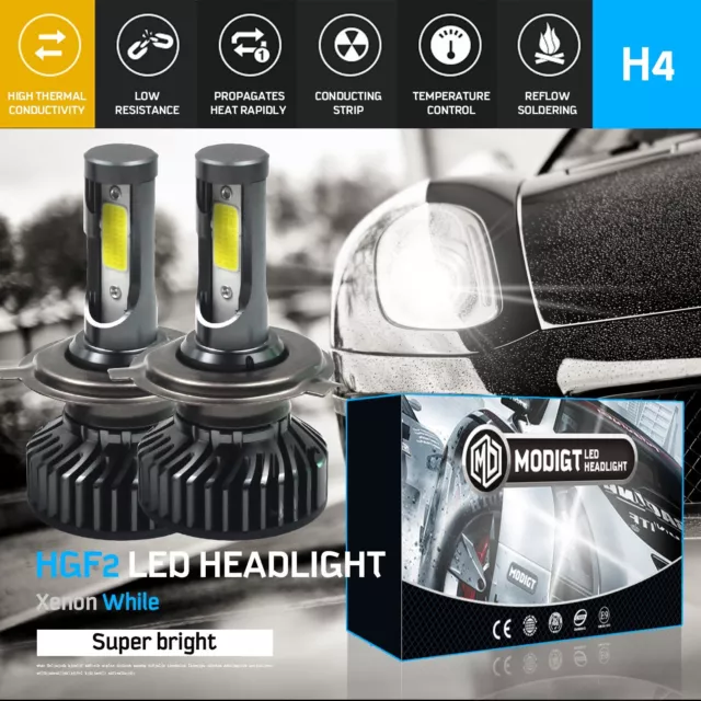 Ampoule LED H4 pour scooter moto 6000K Feux de Croisement et Plein phare  12V