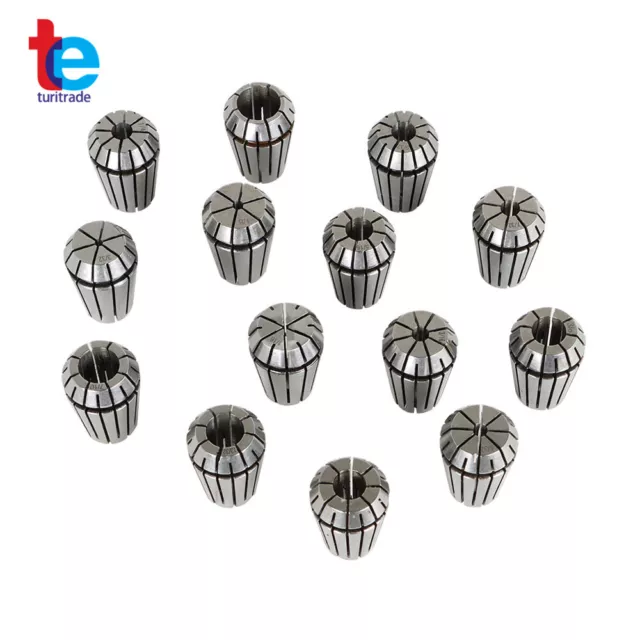 14Pcs ER20 Spring Collet Set For CNC Milling Lathe Tool Engraving Machine Steel