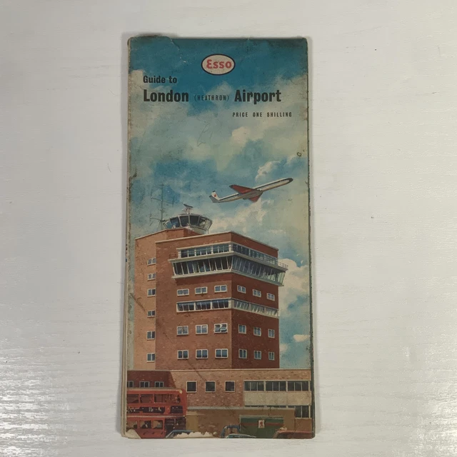 Esso Guide To London Heathrow Airport - Vintage Map From 1962