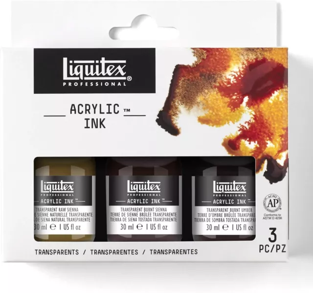 Liquitex Professional Collection Acrylic Ink Transparent 30ml x 3 Pack Set