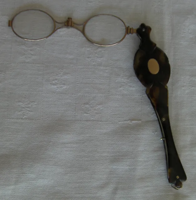 Ancien face à main binocles lunettes lorgnons en écaille