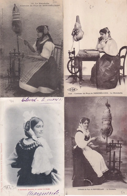 Lot de 4 cartes postales anciennes postcards MONTBELIARD DOUBS la diaichotte