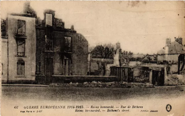 CPA AK Military - Reims bombed - Rue de Betheny (697170)
