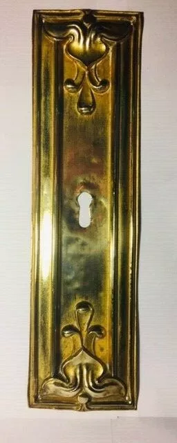 Antique Art Nouveau Brass Door Plate- good condition