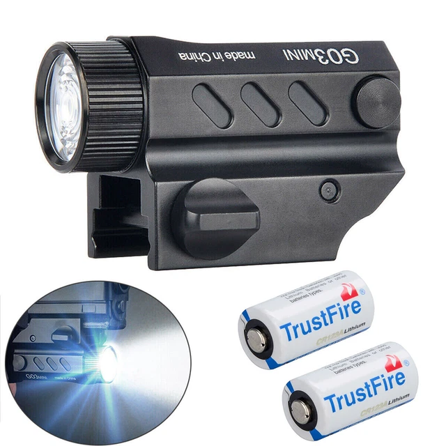TACTICAL LED GUN Flashlight Rail Mounted Weapon Light Glock Picatinny