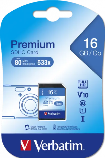 Verbatim Premium U1 SD Karte V10 SDXC Speicherkarte 16GB 32GB 64GB 128GB 256GB