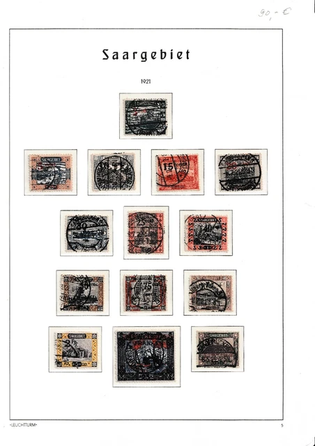 Briefmarken Saargebiet Mi.-Nr. 70-83 gestempelt