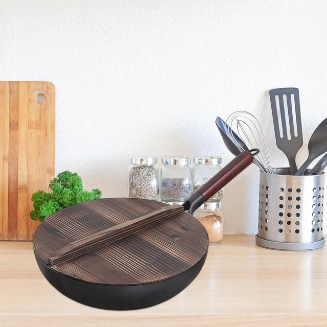 Wok Pan Ustensiles De Cuisine Wok De Cuisson à Long Manche Non Revêtement Pour