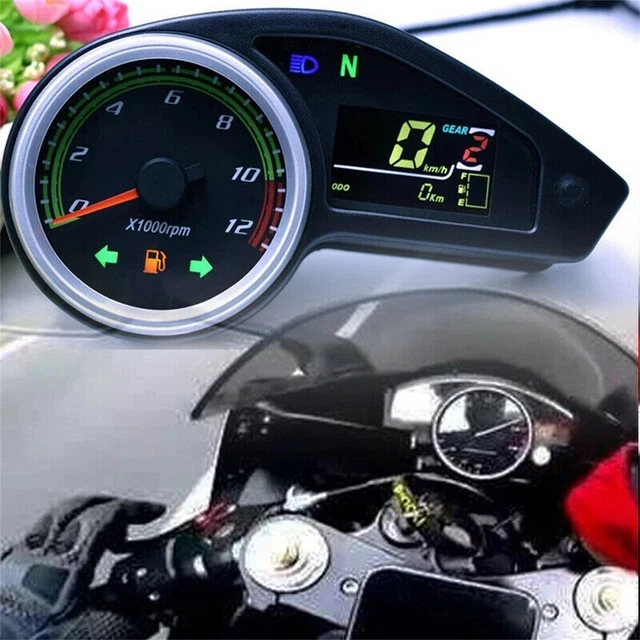 Plastica, 12V Moto LCD Digitale Tachimetro Contachilometri Quadrante Misuratore