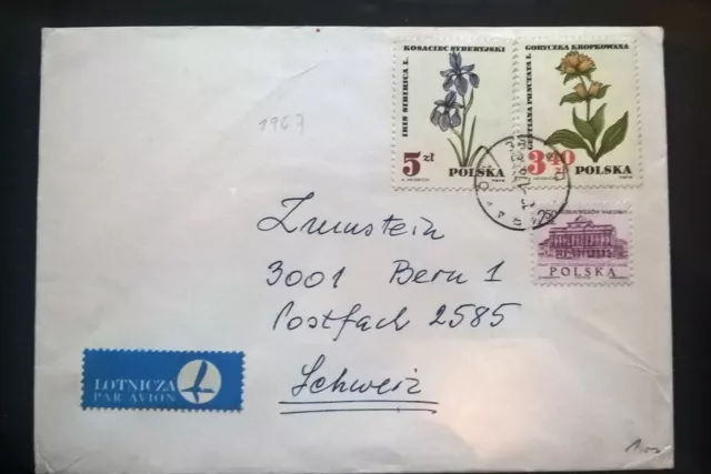 Polen 1967 Bedarfsbrief Heilpflanzen in die Schweiz
