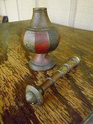 Vintage Ornate Brass India Turkey Turhish Middle Eastern Rose Waterer 3